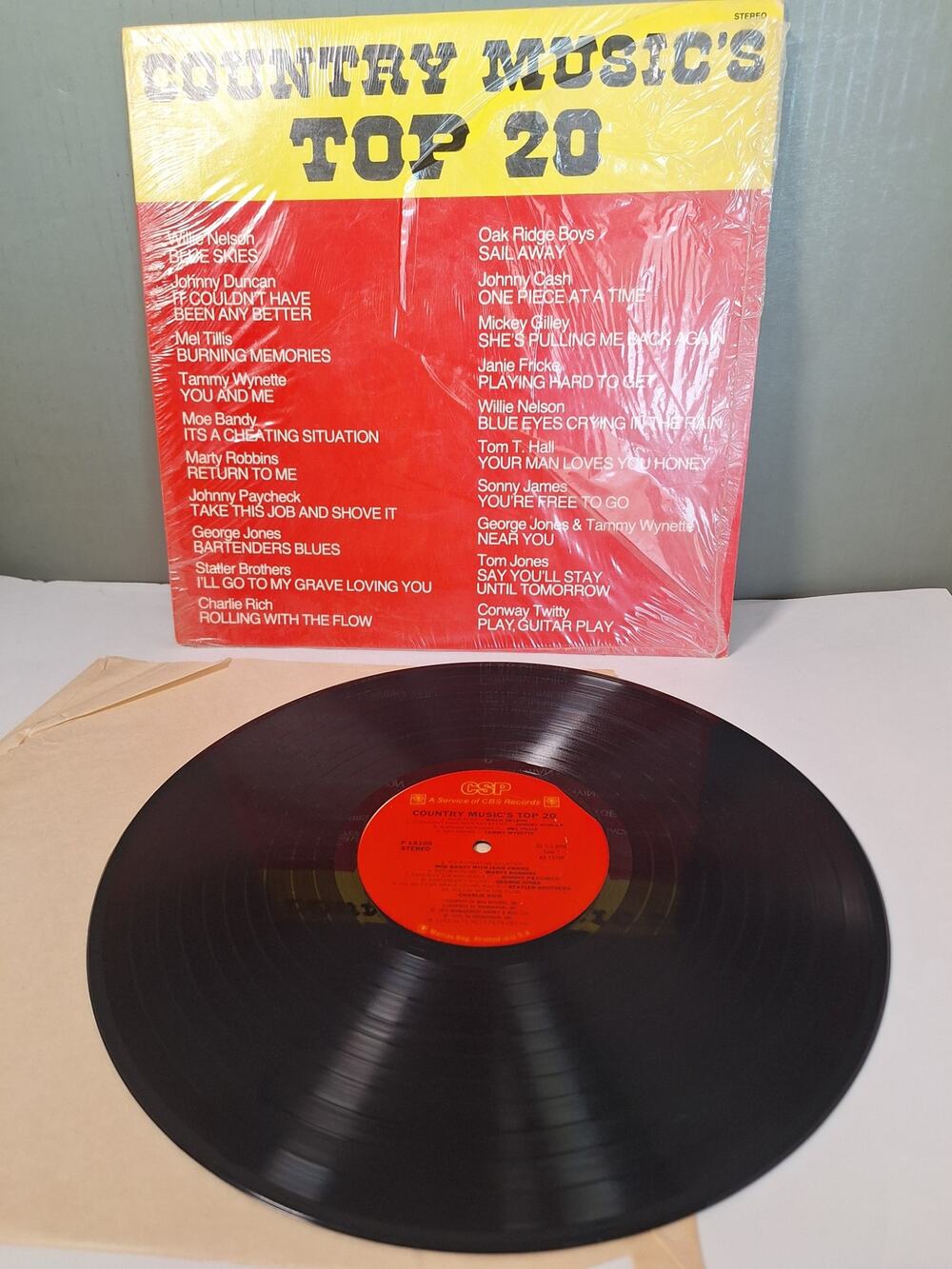 Country Music’s Top 20 LP Willie Nelson Johnny Cash VG+ EX In Shrink